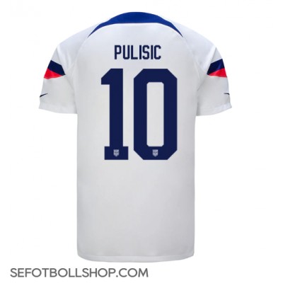 Billiga Förenta staterna Christian Pulisic #10 Hemma fotbollskläder VM 2022 Kortärmad